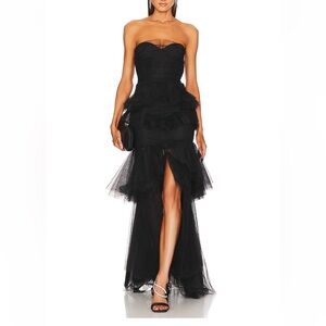 Michael Costello Black Strapless Dress